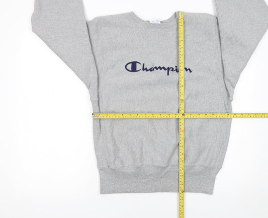 Champion Womens Grey Reverse Weave Sweatshirt Medium Cotton Blend