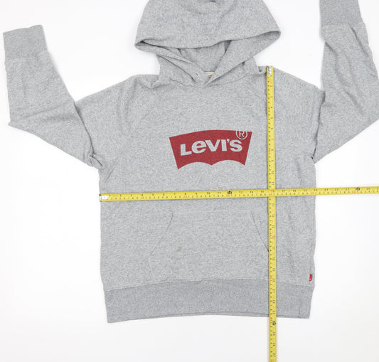 Levi's Womens Grey Hoodie Small Pullover Logo Cotton Blend Casual