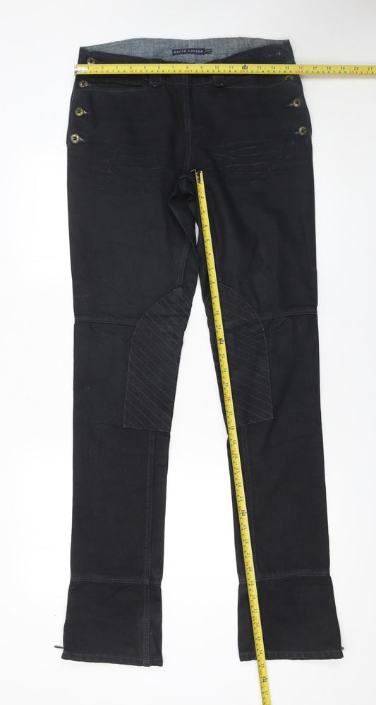 Ralph Lauren Women's Black Skinny Jeans Size 27/34 Stretch Mid Rise