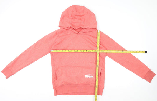 Eagle Women's Coral Pink Pullover Hoodie Size M Organic Cotton Blend