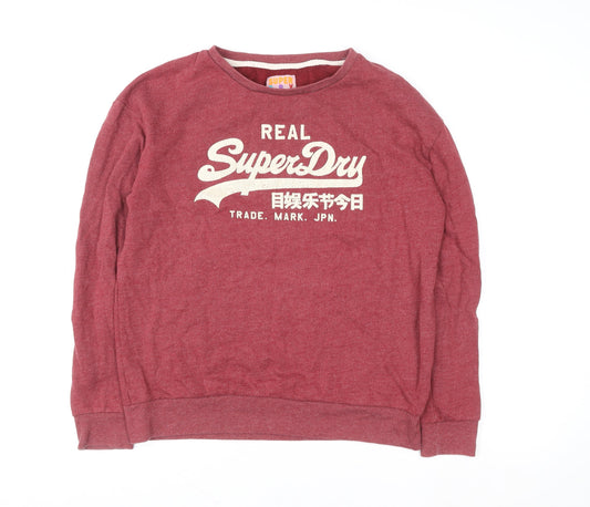 Womens UK S Regular Superdry Red Pullover Sweatshirt