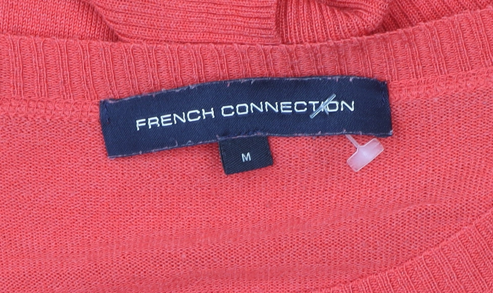 French Connection Women Coral Pullover Sweater Medium Cotton Blend