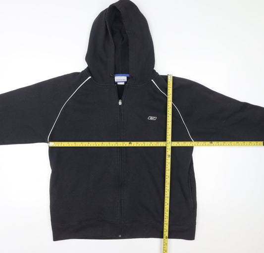 Womens UK S Regular Reebok Black Full Zip Hoodie