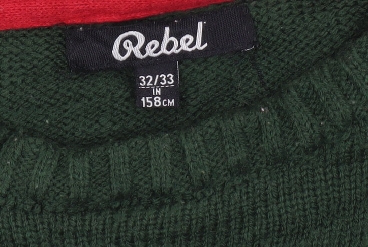 Additional view of Rebel boys’ green christmas reindeer jumper size 158cm