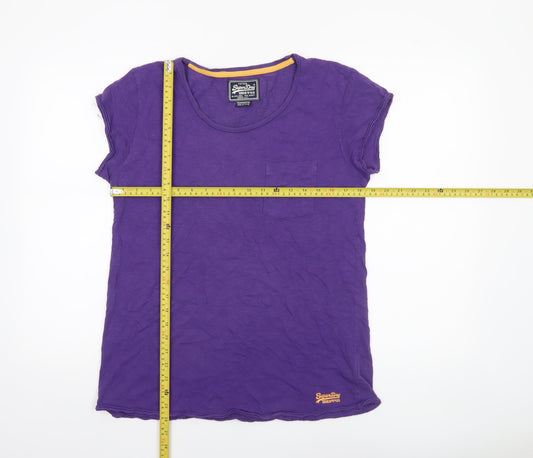 Superdry Womens Purple Cotton Short Sleeve Vintage T-Shirt XL