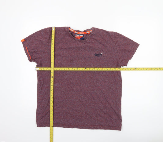 Superdry Men’s Red Crew Neck Cotton T-Shirt Size L