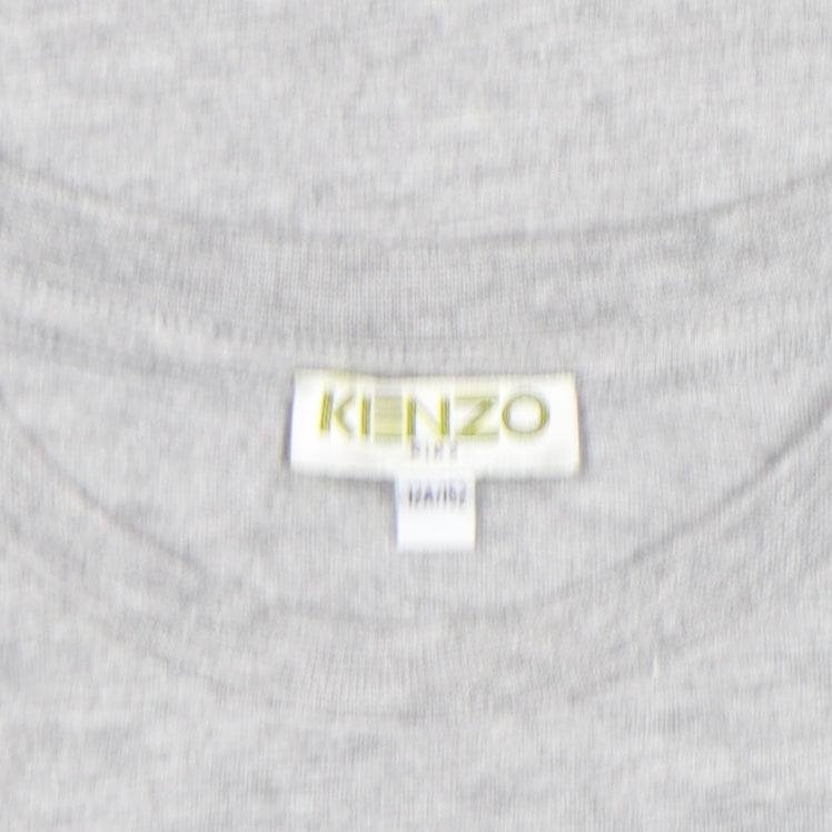 Additional view of Kenzo girls’ grey logo t-shirt 12 years lightweight cotton top