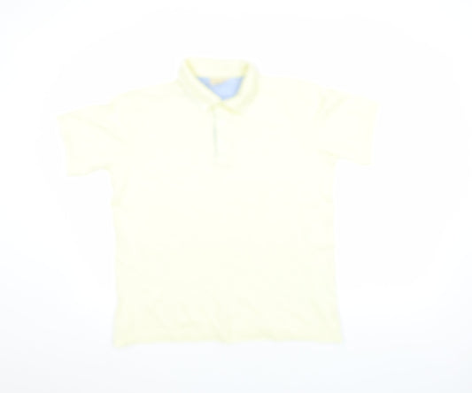 Cotton Traders Men's Pale Yellow 100% Cotton Polo Shirt Size S