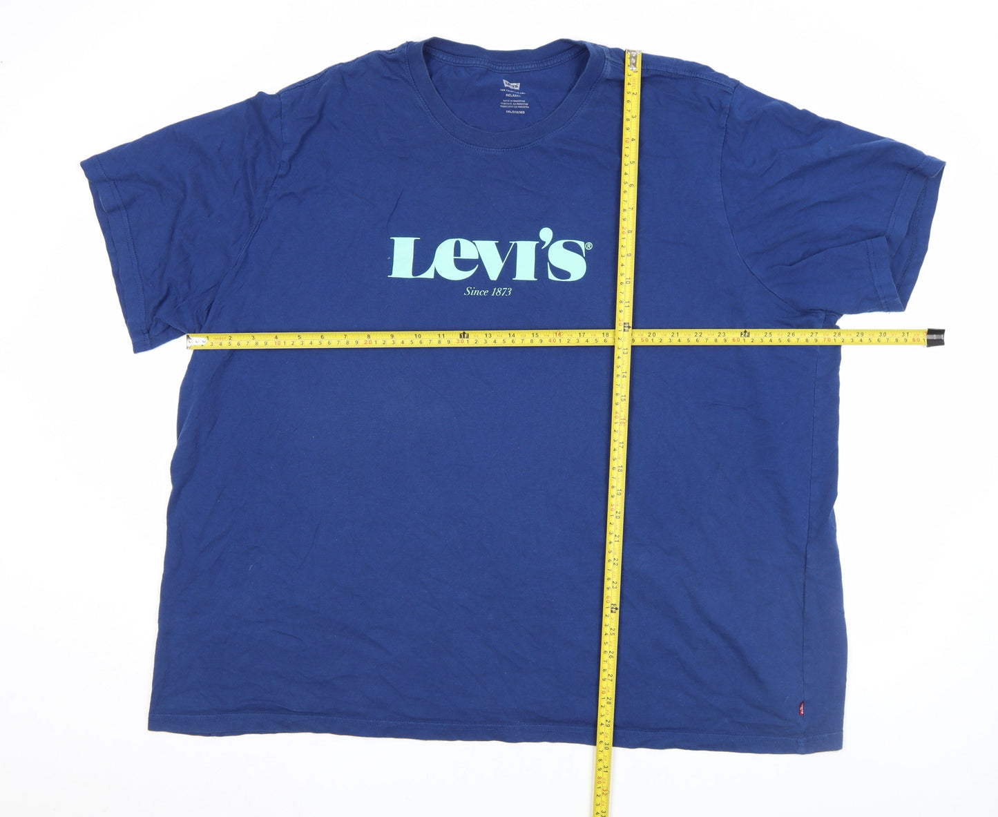 Levi's Men's Blue 3XL Relaxed Fit Graphic Logo Cotton T-Shirt