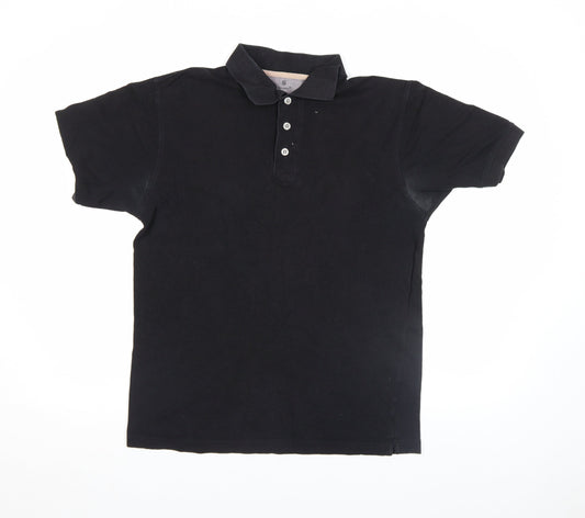 Urban Spirit Men's Black Cotton Short Sleeve Polo Shirt Size M