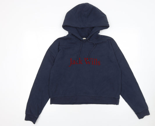 Womens UK 8 Regular Jack Wills Blue Pullover Hoodie