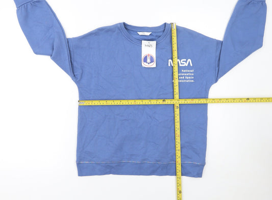 Marks and Spencer Boys Blue NASA Crew Neck Pullover Sweatshirt 10 Years