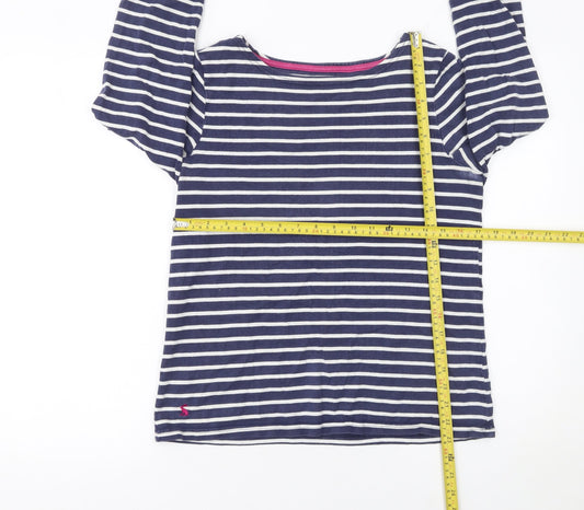 Womens UK Size 10 Joules Blue 100% Cotton T-Shirt