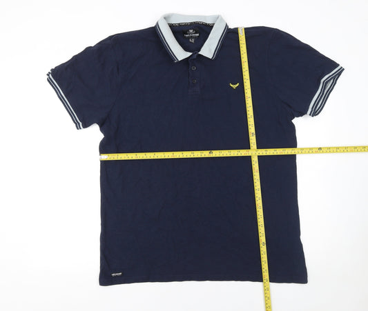 Threadbare Men's Blue 2XL Cotton Polo Shirt Classic Casual