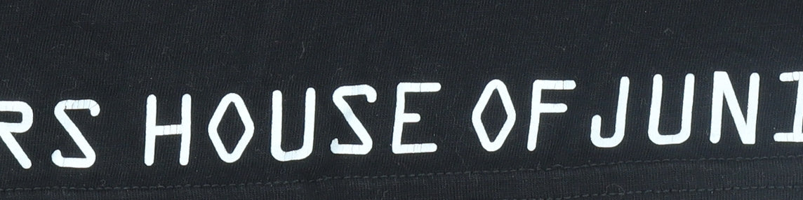 Additional view of House of Juniors girls’ black long sleeve logo cotton t-shirt 9-10 years