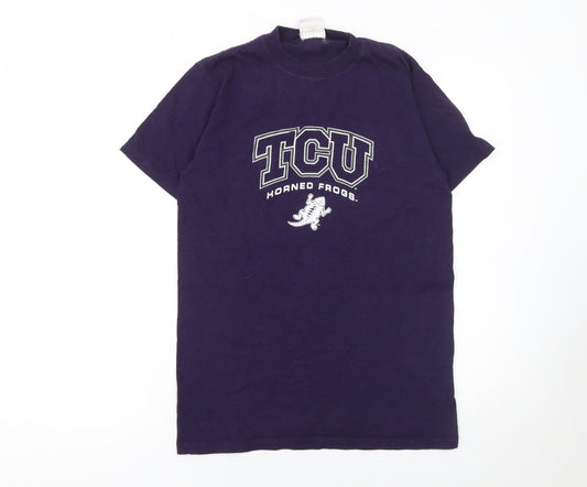 Mens UK Size S Champion Purple Cotton T-Shirt