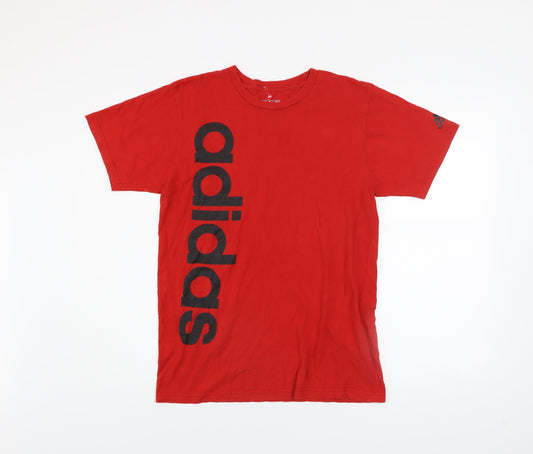 Mens UK Size M adidas Red Cotton T-Shirt