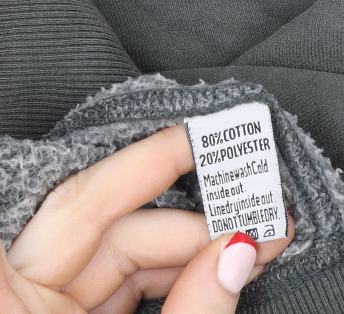 Superdry Men's Grey Full Zip Hoodie Size L Cotton Blend