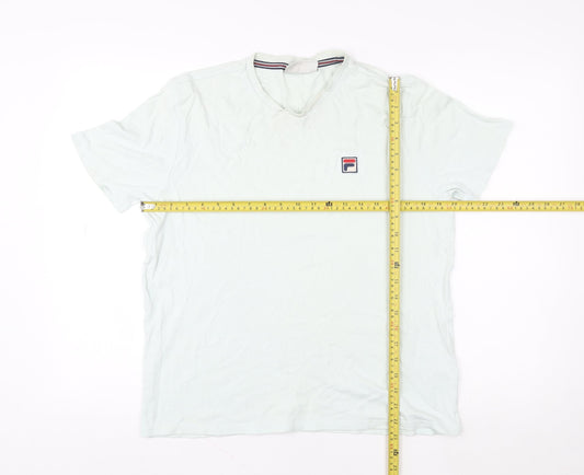 FILA Unisex White Cotton Short Sleeve Basic T-Shirt M