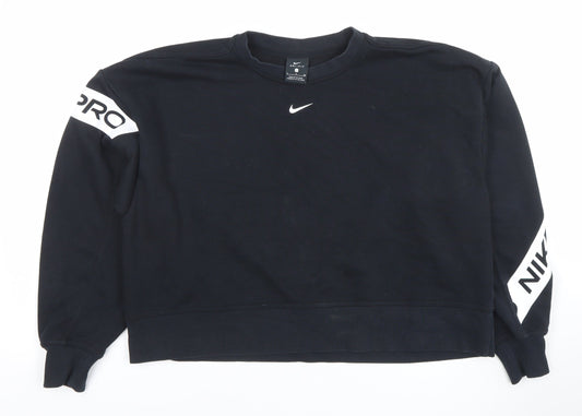 Womens UK S Regular Nike Black Pullover Sweatshirt