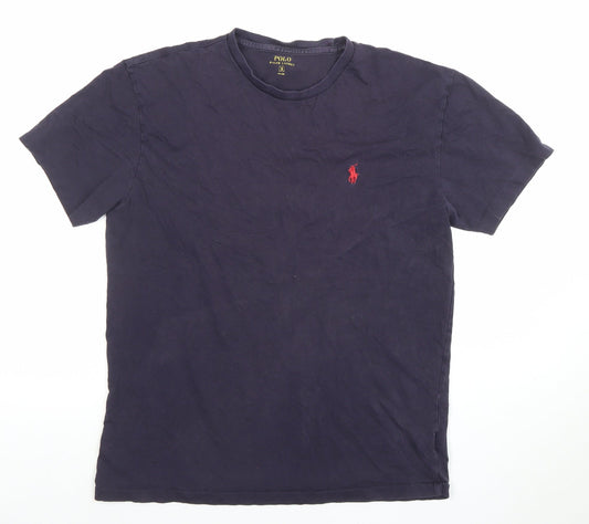 Mens UK Size S Ralph Lauren Blue Cotton T-Shirt