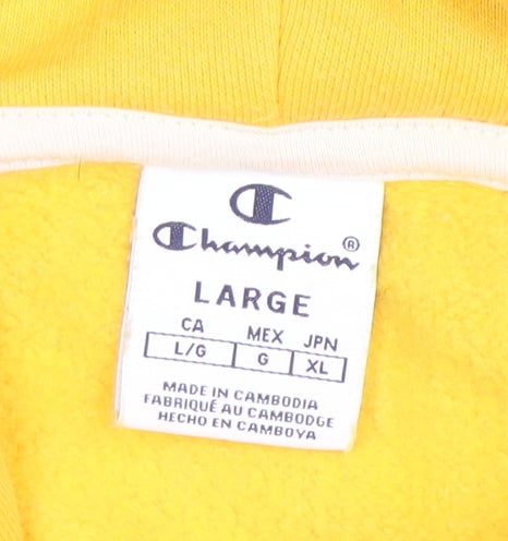 Womens UK L Regular Champion Yellow Pullover Hoodie