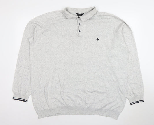 Easy Black Label Men's Grey 2XL Long Sleeve Polo Shirt