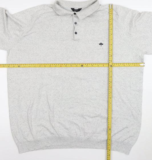 Easy Black Label Men's Grey 2XL Long Sleeve Polo Shirt