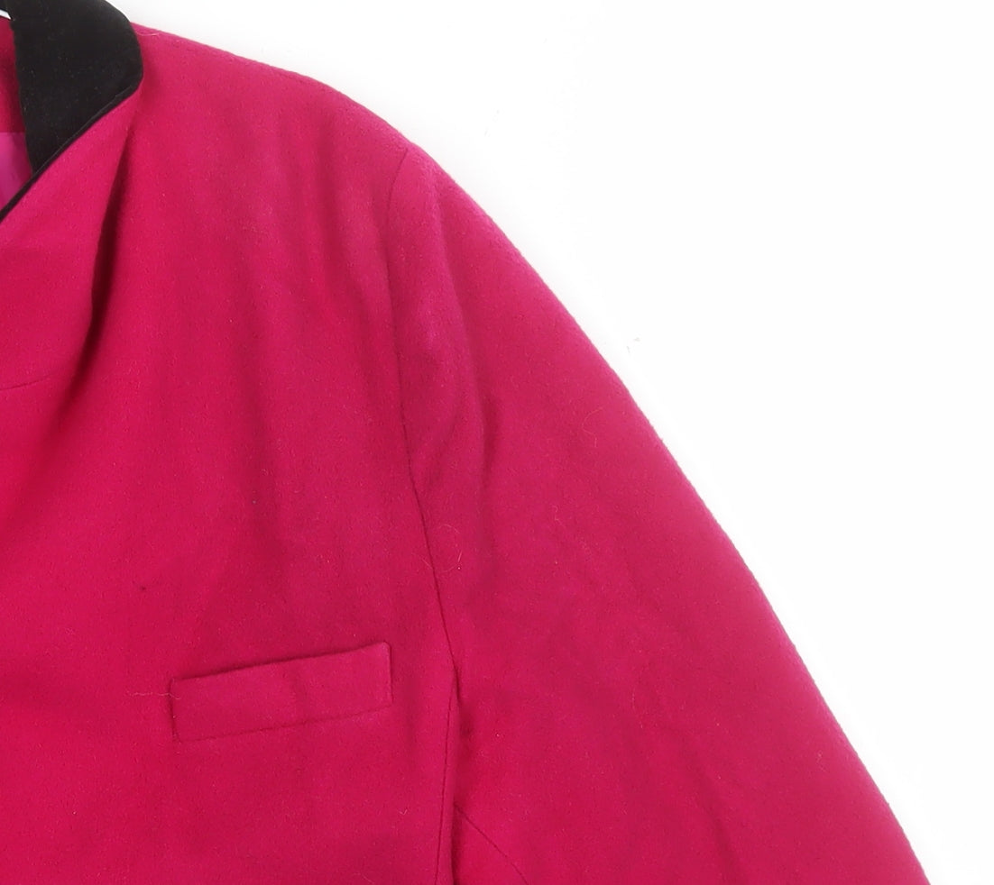 Essence Womens Pink Wool Blend Shawl Collar Blazer UK 22