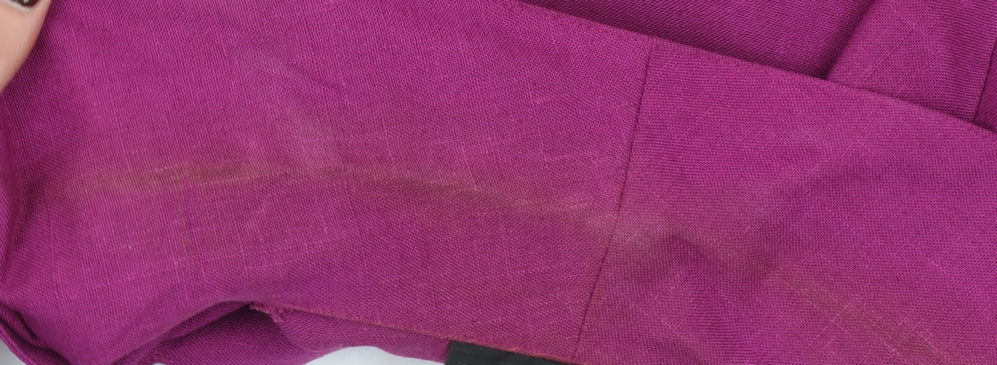 Sag Harbor Women’s Purple Linen Blazer Size 10 Single Breasted 3/4 Sleeve