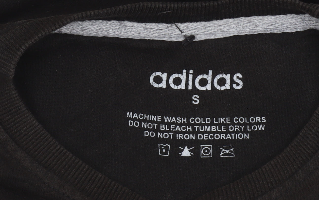 Mens UK S Regular adidas Black Pullover Sweatshirt
