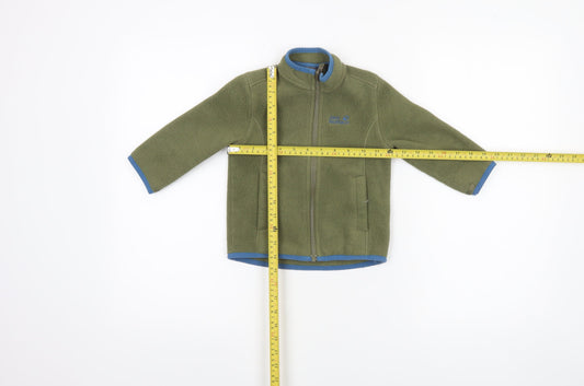 Jack Wolfskin Boys Green Fleece Full Zip Jacket Size 2 Years