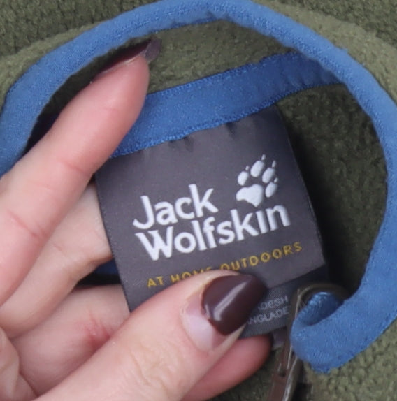 Additional view of Jack Wolfskin boys’ green fleece full zip jacket, size 2, years