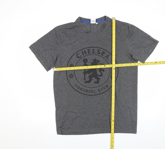 Chelsea Football Club Men's Grey V-Neck Short Sleeve T-Shirt Size S