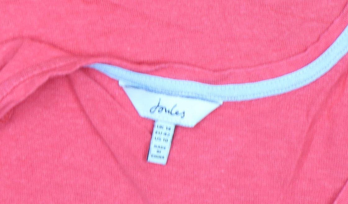 Womens UK Size 14 Joules Pink Cotton Blend Tank