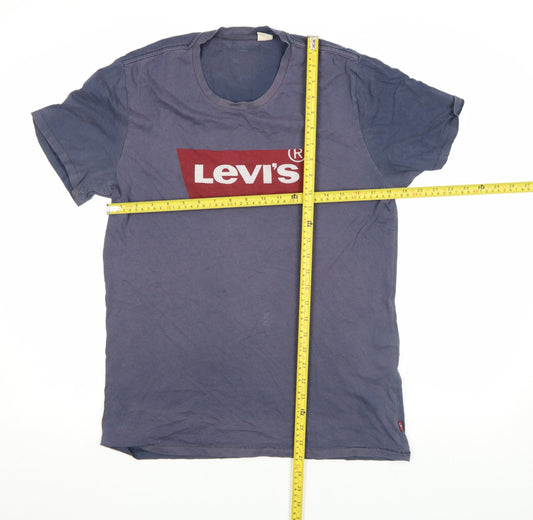 Levi's Men's Blue Graphic Logo Crew Neck T-Shirt Size M