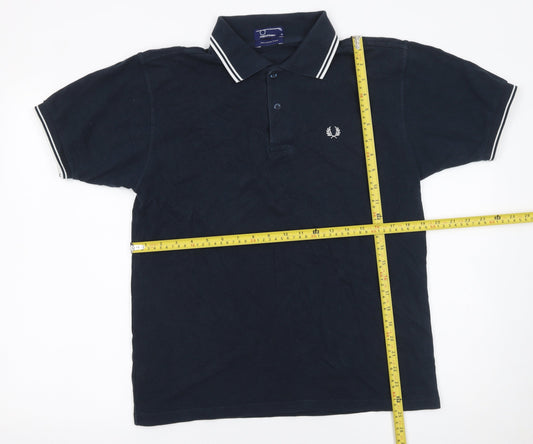 Fred Perry Men's Blue M Cotton Polo Shirt with Tipped Collar