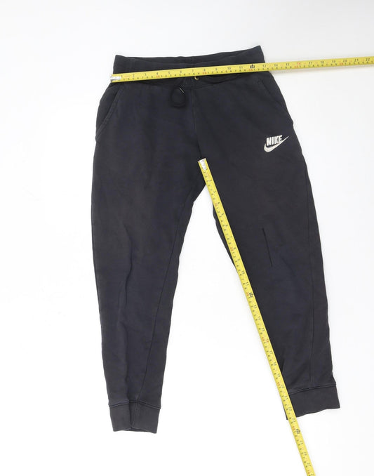 Nike Boys Black Jogger Trousers L (146-156cm) Cotton Blend Standard Fit