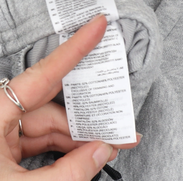 Adidas Teens Grey XL Jogger Trousers Cotton Blend Activewear