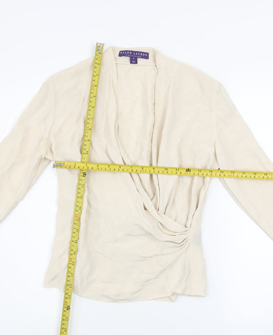 Womens UK Size 10 Ralph Lauren Beige Silk Blouse