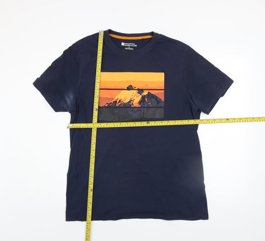 Mens UK Size L Mountain Warehouse Blue Cotton Blend T-Shirt