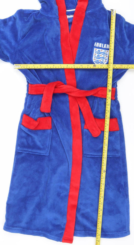 England Boys Blue Hooded Fleece Robe 11-12 Years Football Nightwear