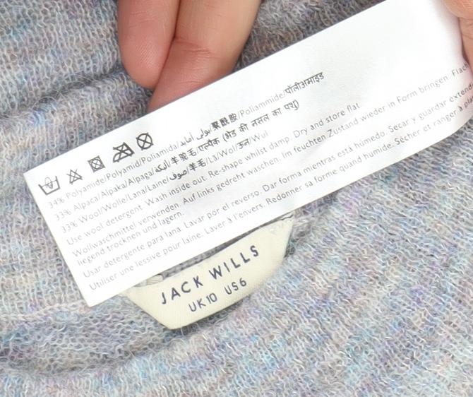 Womens UK 10 Regular Jack Wills Grey Pullover Tight-Knit