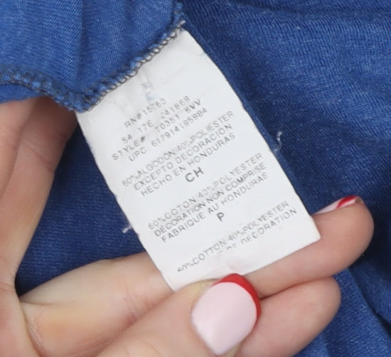 Mens UK Size S Champion Blue Cotton Blend T-Shirt