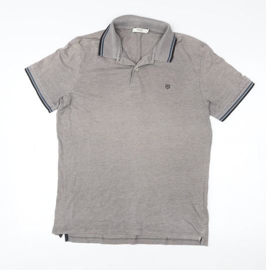 Jack & Jones Grey Men's M Premium Cotton Polo Shirt