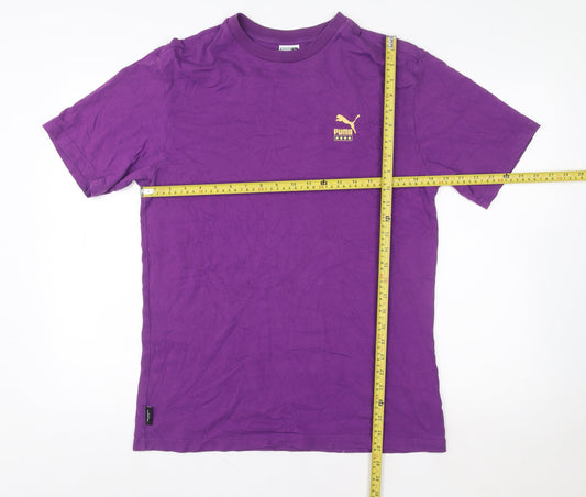 Womens UK Size S PUMA Purple Cotton T-Shirt