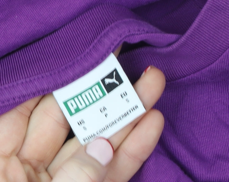 Womens UK Size S PUMA Purple Cotton T-Shirt