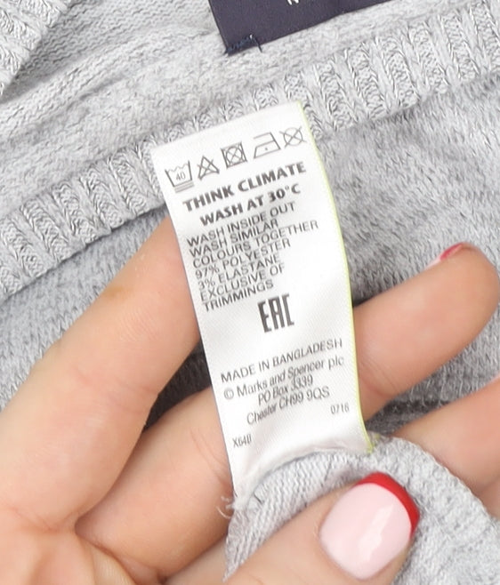 Marks and Spencer Womens Grey Sequin Embellished Pullover Sweatshirt UK 12
