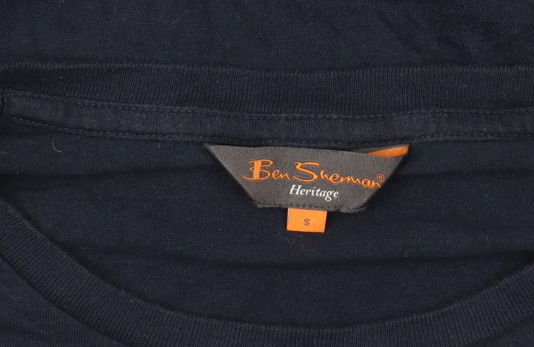 Ben Sherman Men's Blue Target Graphic T-Shirt Size S Retro Mod Style