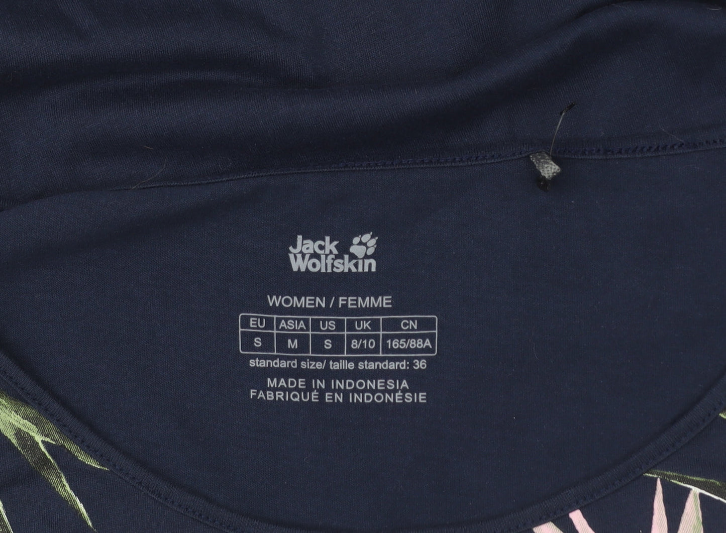 Womens UK Size S Jack Wolfskin Blue Cotton Blend T-Shirt